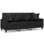 3-Sitzer-Sofa mit schwarzen Kunstlederkissen 180 cm von vidaXL, Sofas - Ref: Foro24-3200808, Preis: 336,73 €, Rabatt: %