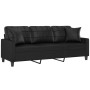 3-seater sofa with black synthetic leather cushions 180 cm by vidaXL, Sofas - Ref: Foro24-3200808, Price: 319,15 €, Discount: %