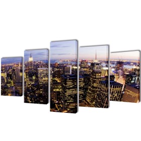 Decorative set of panoramic New York wall canvases 200x100cm by vidaXL, Posters, prints and visual art - Ref: Foro24-241547, ...