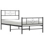 Bed frame with headboard and black metal footboard 90x200 cm by vidaXL, Beds and slatted bases - Ref: Foro24-355278, Price: 6...