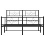 Black metal headboard and footboard bed frame 140x200 cm by vidaXL, Beds and slatted bases - Ref: Foro24-355286, Price: 108,6...