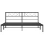 Bed frame with black metal headboard 183x213 cm by vidaXL, Beds and slatted bases - Ref: Foro24-372282, Price: 99,62 €, Disco...