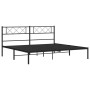 Bed frame with black metal headboard 183x213 cm by vidaXL, Beds and slatted bases - Ref: Foro24-372282, Price: 99,62 €, Disco...