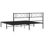 Bed frame with black metal headboard 183x213 cm by vidaXL, Beds and slatted bases - Ref: Foro24-372282, Price: 99,62 €, Disco...