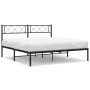 Bed frame with black metal headboard 160x200 cm by vidaXL, Beds and slatted bases - Ref: Foro24-372280, Price: 99,99 €, Disco...