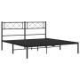 Bed frame with black metal headboard 160x200 cm by vidaXL, Beds and slatted bases - Ref: Foro24-372280, Price: 99,99 €, Disco...