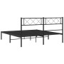 Bed frame with black metal headboard 160x200 cm by vidaXL, Beds and slatted bases - Ref: Foro24-372280, Price: 99,99 €, Disco...