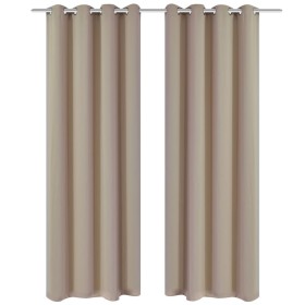 2 blackout cream white blackout curtains with rings 135x245cm by vidaXL, Curtains and curtains - Ref: Foro24-130373, Price: 4...