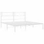 Metal bed frame with white headboard 120x200 cm by vidaXL, Beds and slatted bases - Ref: Foro24-372324, Price: 87,01 €, Disco...