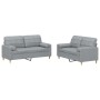 Set von Sofas mit 2 Stück Kissen aus hellgrauem Stoff von vidaXL, Sofas - Ref: Foro24-3201290, Preis: 463,95 €, Rabatt: %