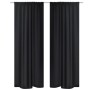 Blackout curtains 2 units double layer 140x245 cm black energy saving by vidaXL, Curtains and curtains - Ref: Foro24-130365, ...