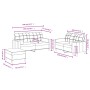 Set Sofas mit Kissen 3 Stück brauner Stoff von vidaXL, Sofas - Ref: Foro24-3201301, Preis: 547,74 €, Rabatt: %