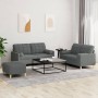 3-piece dark gray fabric sofa set with cushions by vidaXL, Sofas - Ref: Foro24-3201299, Price: 517,35 €, Discount: %