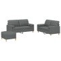 3-piece dark gray fabric sofa set with cushions by vidaXL, Sofas - Ref: Foro24-3201299, Price: 517,35 €, Discount: %