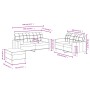 Set Sofas mit Kissen 3 Stück dunkelgrauer Stoff von vidaXL, Sofas - Ref: Foro24-3201299, Preis: 517,35 €, Rabatt: %