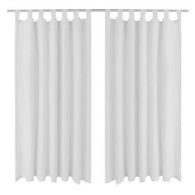 Cortinas de micro-raso con bucles 2 unidades blanco 140x245 cm de vidaXL, Cortinas y visillos - Ref: Foro24-130361, Precio: 3...