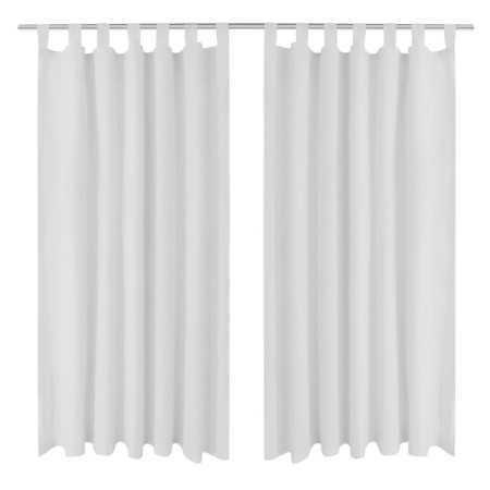 Cortinas de micro-raso con bucles 2 unidades blanco 140x245 cm de vidaXL, Cortinas y visillos - Ref: Foro24-130361, Precio: 3...