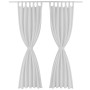 Cortinas de micro-raso con bucles 2 unidades blanco 140x245 cm de vidaXL, Cortinas y visillos - Ref: Foro24-130361, Precio: 3...