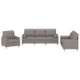 Set Sofas mit Kissen 3 Stück taupegrauer Stoff von vidaXL, Sofas - Ref: Foro24-3201265, Preis: 737,22 €, Rabatt: %