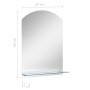 Wall mirror with tempered glass shelf 20x40 cm by vidaXL, Mirrors - Ref: Foro24-249429, Price: 16,01 €, Discount: %