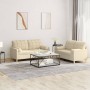 Set Sofas mit Kissen 2 Stück cremefarbener Stoff von vidaXL, Sofas - Ref: Foro24-3201292, Preis: 498,36 €, Rabatt: %