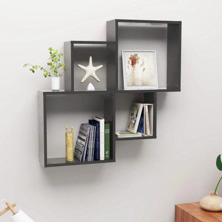 Bright gray plywood wall cube shelf 80x15x78.5cm by vidaXL, Shelves and shelves - Ref: Foro24-807267, Price: 29,62 €, Discoun...