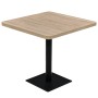 Square bistro bar table made of MDF and steel in oak color, measuring 80x80x75 cm. by vidaXL, Kitchen and dining tables - Ref...