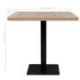 Square bistro bar table made of MDF and steel in oak color, measuring 80x80x75 cm. by vidaXL, Kitchen and dining tables - Ref...