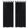 2 cortinas negras micro-satinadas con trabillas, 140 x 225 cm de vidaXL, Cortinas y visillos - Ref: Foro24-130354, Precio: 25...