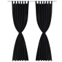 2 black micro-satin curtains with loops, 140 x 225 cm by vidaXL, Curtains and curtains - Ref: Foro24-130354, Price: 25,37 €, ...