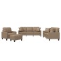 4-piece sofa set with cappuccino synthetic leather cushions by vidaXL, Sofas - Ref: Foro24-3201357, Price: 781,74 €, Discount: %