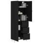 Tall black plywood sideboard 69.5x34x180 cm by vidaXL, Sideboards - Ref: Foro24-3198106, Price: 174,40 €, Discount: %