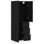 Tall black plywood sideboard 69.5x34x180 cm by vidaXL, Sideboards - Ref: Foro24-3198106, Price: 174,40 €, Discount: %