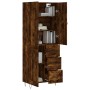 Aparador alto madera contrachapada roble ahumado 69,5x34x180 cm de vidaXL, Aparadores - Ref: Foro24-3198110, Precio: 160,86 €...