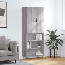 Aparador alto madera contrachapada gris sonoma 69,5x34x180 cm de vidaXL, Aparadores - Ref: Foro24-3198119, Precio: 124,99 €, ...