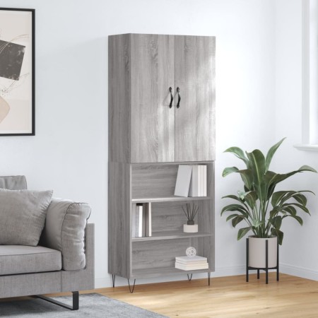 Aparador alto madera contrachapada gris sonoma 69,5x34x180 cm de vidaXL, Aparadores - Ref: Foro24-3198119, Precio: 126,41 €, ...