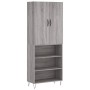 Aparador alto madera contrachapada gris sonoma 69,5x34x180 cm de vidaXL, Aparadores - Ref: Foro24-3198119, Precio: 126,41 €, ...