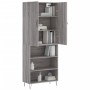 Aparador alto madera contrachapada gris sonoma 69,5x34x180 cm de vidaXL, Aparadores - Ref: Foro24-3198119, Precio: 126,41 €, ...