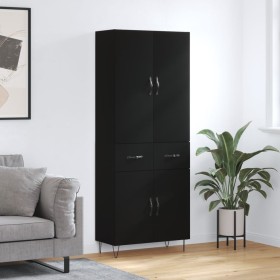 Aparador alto madera contrachapada negro 69,5x34x180 cm de vidaXL, Aparadores - Ref: Foro24-3198178, Precio: 162,99 €, Descue...