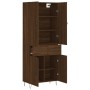 Aparador alto madera contrachapada marrón roble 69,5x34x180 cm de vidaXL, Aparadores - Ref: Foro24-3198184, Precio: 151,07 €,...