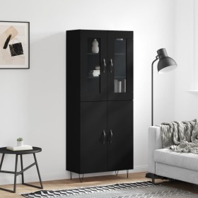 Aparador alto madera contrachapada negro 69,5x34x180 cm de vidaXL, Aparadores - Ref: Foro24-3198242, Precio: 178,61 €, Descue...