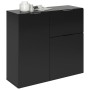 FMD Black chest of drawers with drawer and doors 89.1x31.7x81.3 cm by FMD, Drawers - Ref: Foro24-447416, Price: 211,18 €, Dis...