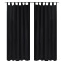 2 black micro-satin curtains with tabs, 140 x 175 cm by vidaXL, Curtains and curtains - Ref: Foro24-130353, Price: 23,26 €, D...