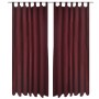 2 cortinas micro-satinadas con trabillas color burdeos, 140 x 225 cm de vidaXL, Cortinas y visillos - Ref: Foro24-130363, Pre...