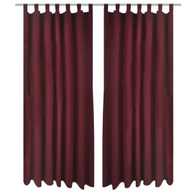 2 micro-satin curtains with burgundy loops, 140 x 225 cm by vidaXL, Curtains and curtains - Ref: Foro24-130363, Price: 25,99 ...