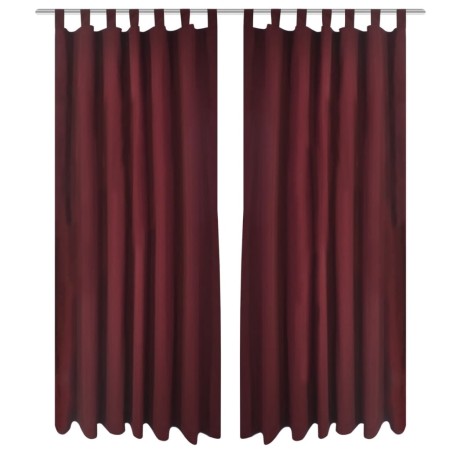 2 cortinas micro-satinadas con trabillas color burdeos, 140 x 225 cm de vidaXL, Cortinas y visillos - Ref: Foro24-130363, Pre...