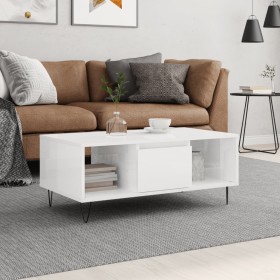 Couchtisch aus Sperrholz glänzend weiß 90x50x36,5 cm von vidaXL, Couchtisch - Ref: Foro24-830590, Preis: 64,99 €, Rabatt: %