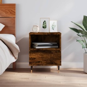 Engineered wood smoked oak bedside table 40x35x50 cm by vidaXL, Nightstands - Ref: Foro24-830614, Price: 39,99 €, Discount: %