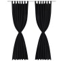 2 black micro-satin curtains with loops, 140 x 245 cm by vidaXL, Curtains and curtains - Ref: Foro24-130355, Price: 30,20 €, ...