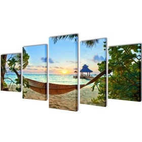 Decorative canvas set for hammock wall 200 x 100 cm by vidaXL, Posters, prints and visual art - Ref: Foro24-241563, Price: 56...